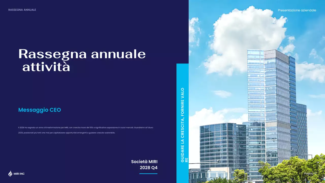 relazione aziendale moderna blu