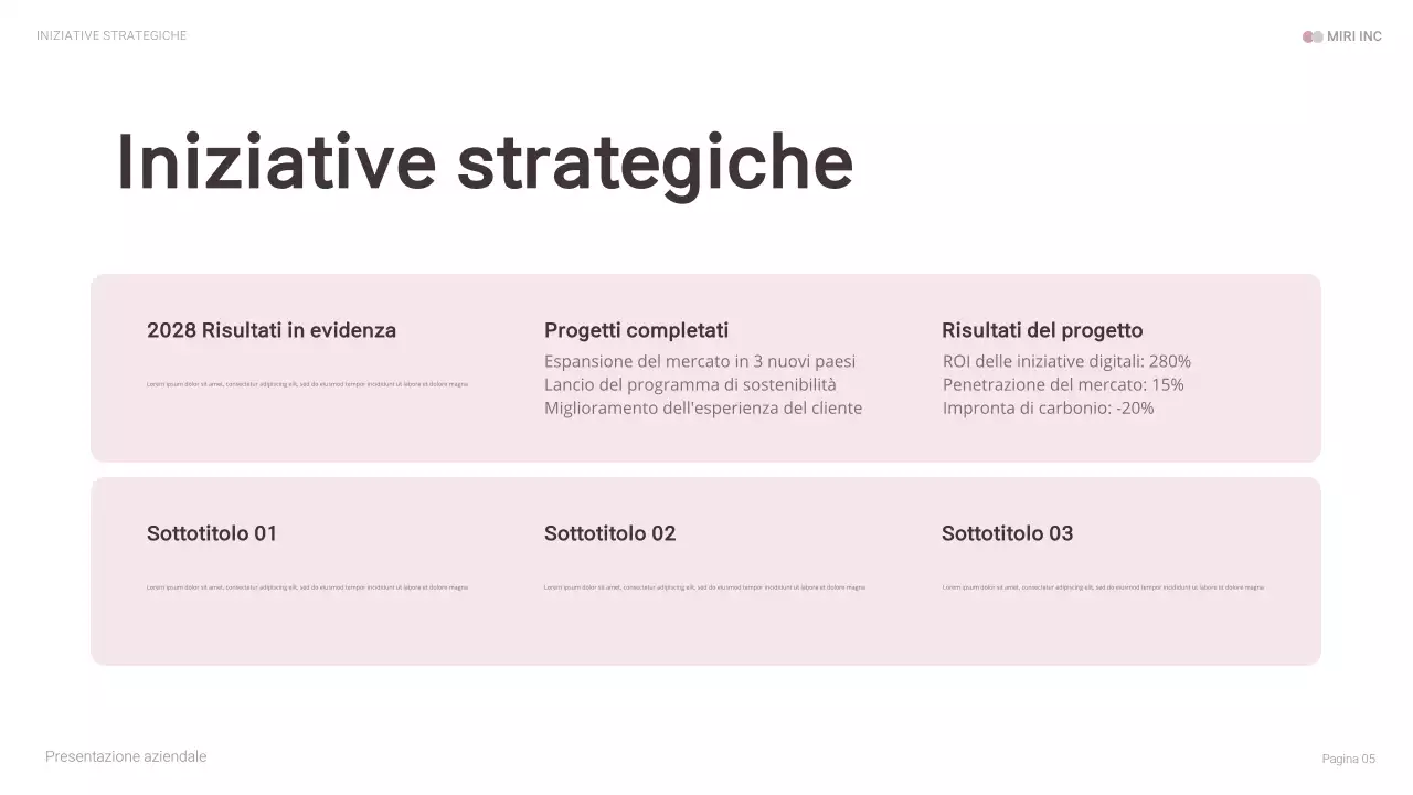 presentazione aziendale moderna di colore rosa