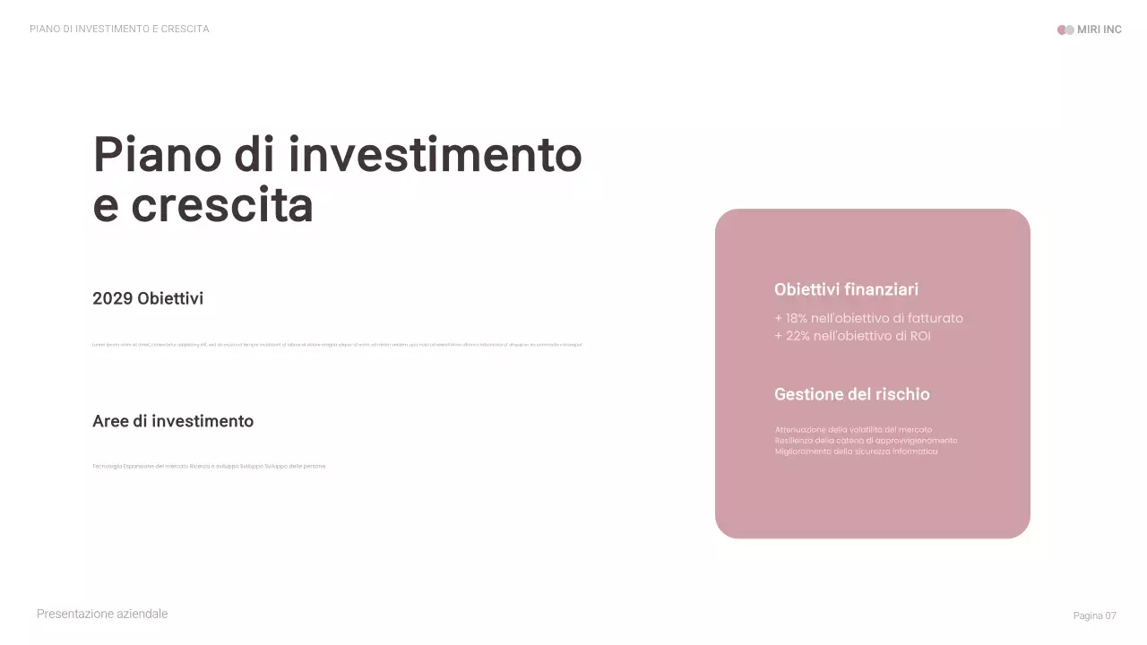 presentazione aziendale moderna di colore rosa