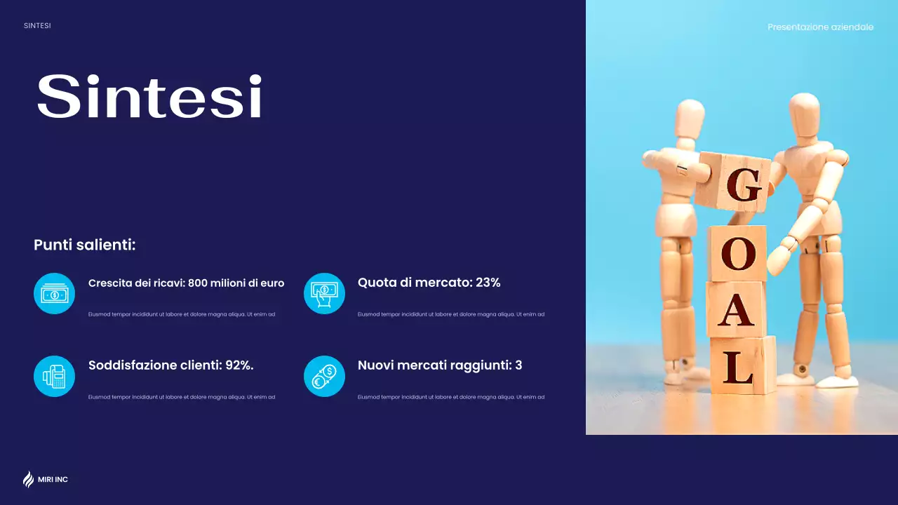 relazione aziendale moderna blu
