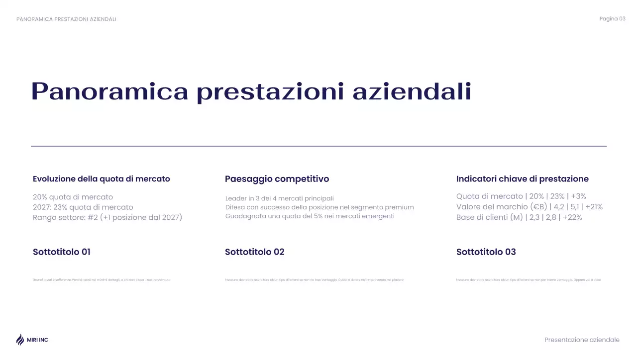 relazione aziendale moderna blu