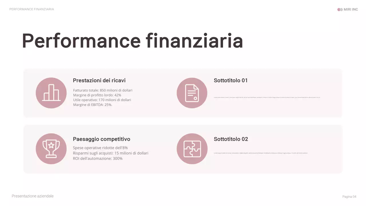 presentazione aziendale moderna di colore rosa