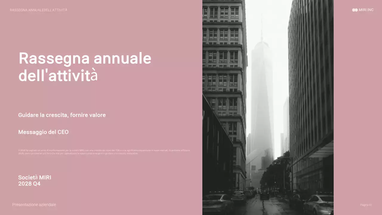 presentazione aziendale moderna di colore rosa