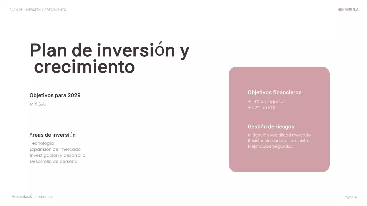 presentación de empresa moderna en rosa
