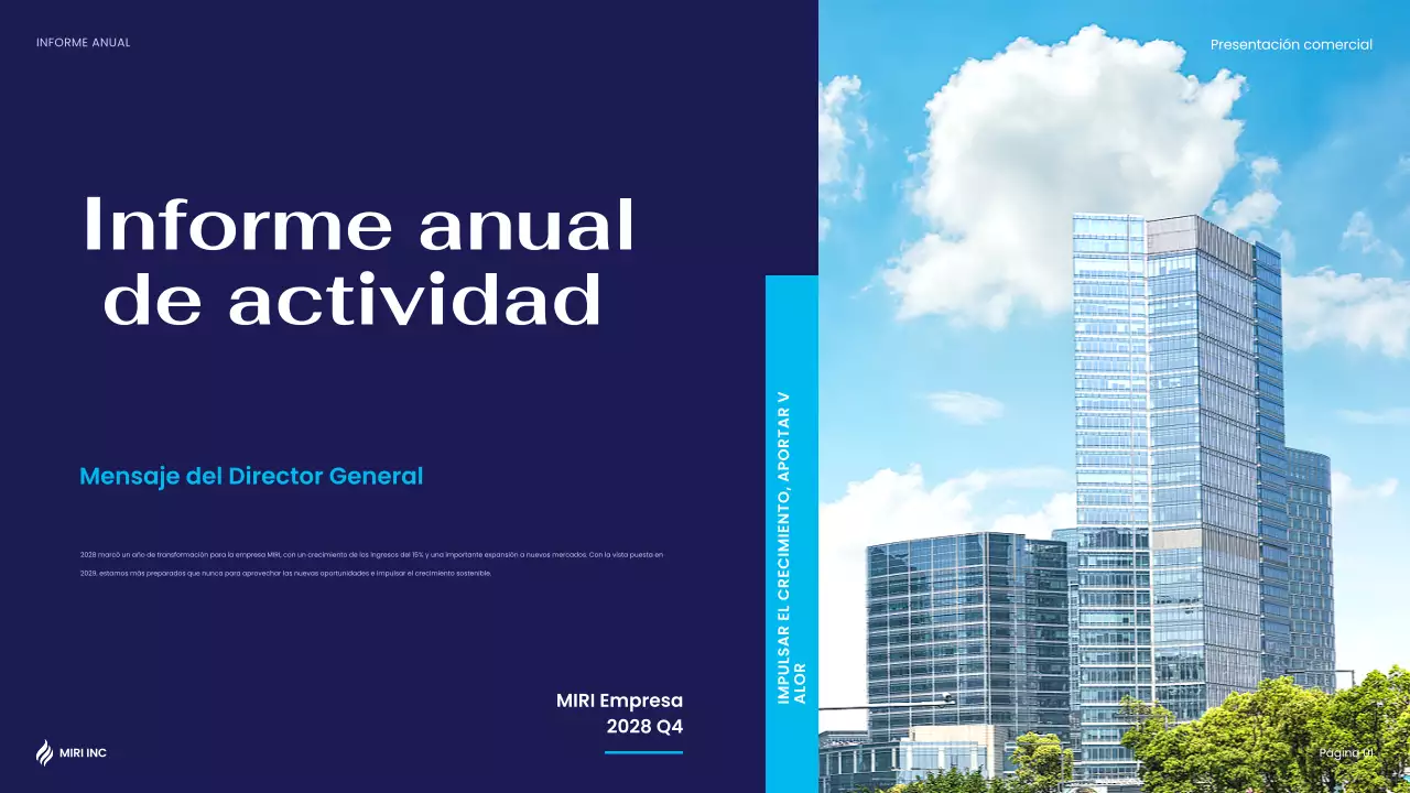 blue modern business report