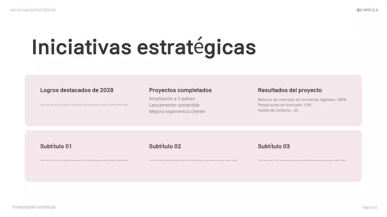 presentación de empresa moderna en rosa