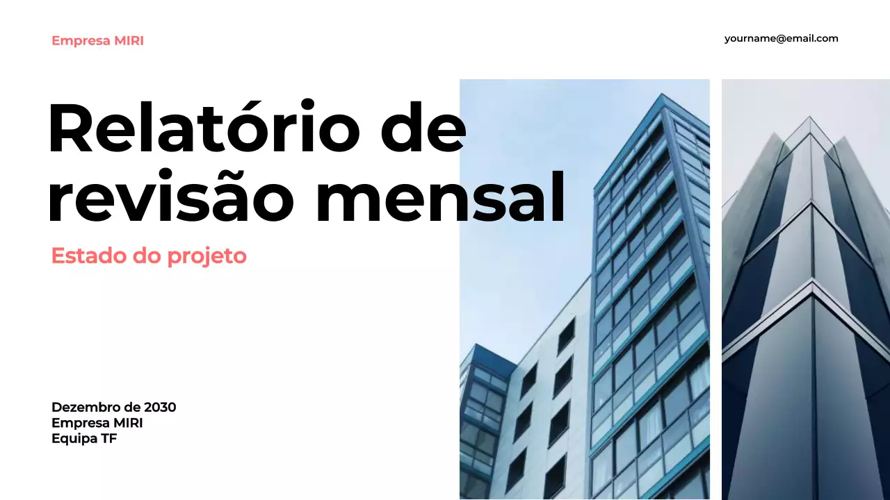 relatório de empresa moderna azul