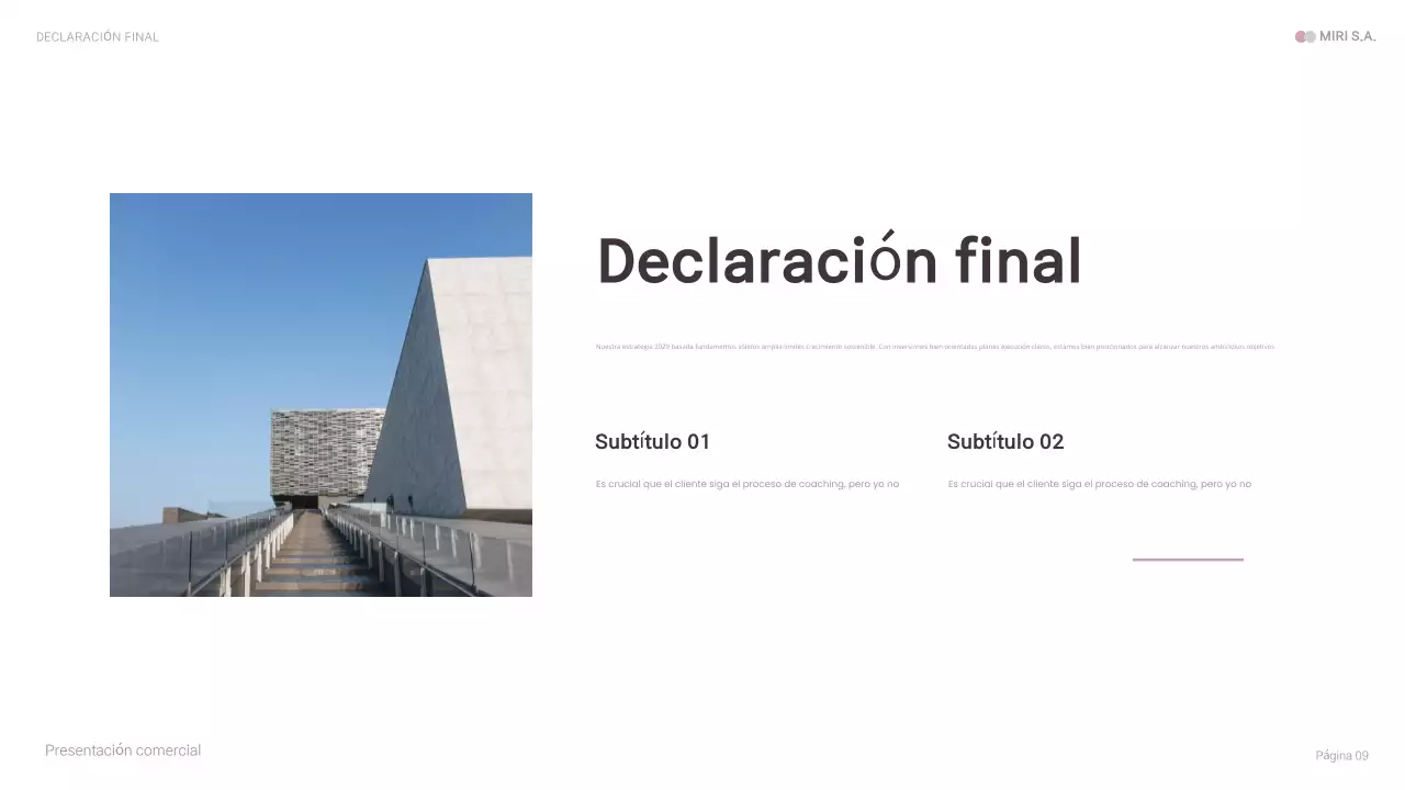 presentación de empresa moderna en rosa