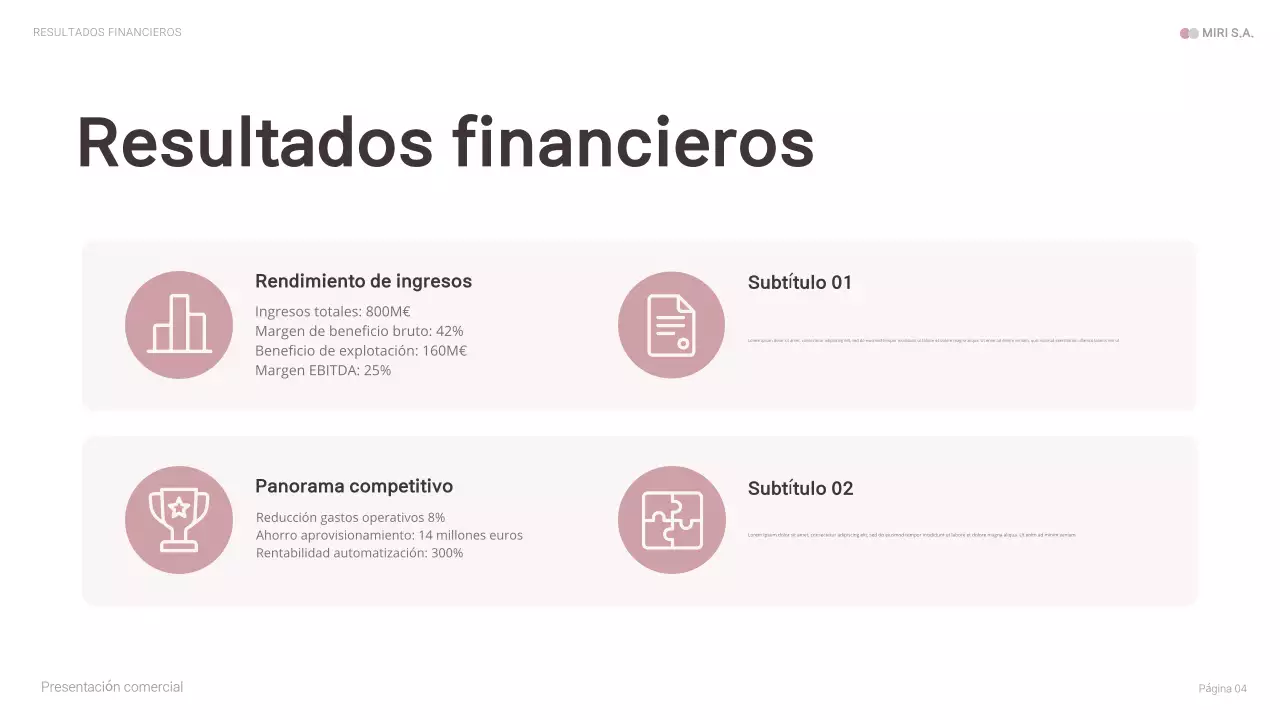 presentación de empresa moderna en rosa