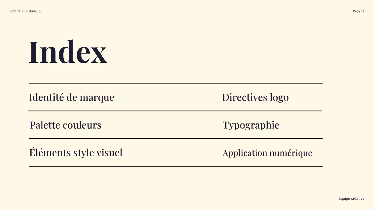 ligne directrice de la marque navy modern