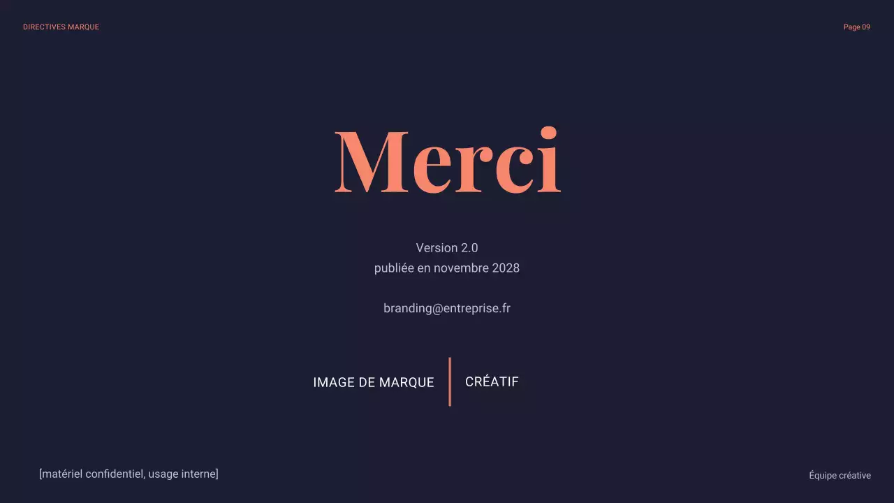 ligne directrice de la marque navy modern