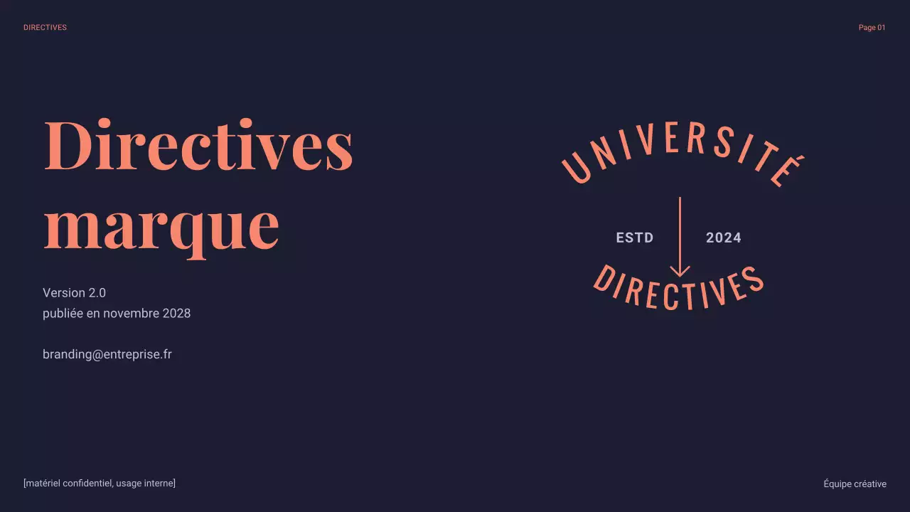 ligne directrice de la marque navy modern