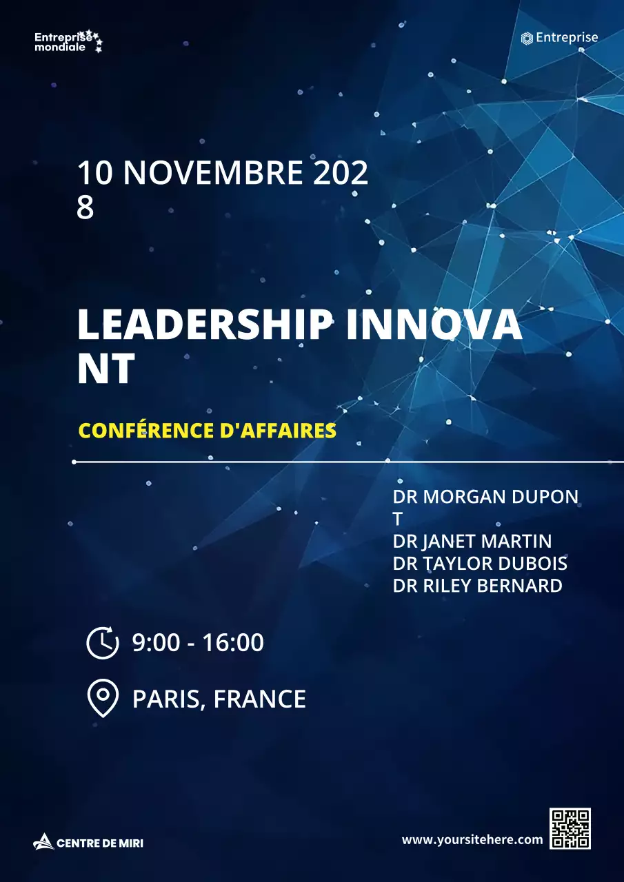 annonce de l'événement "blue modern leadership