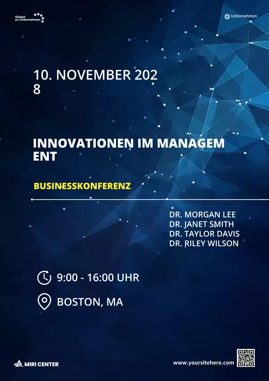 blue modern leadership event ankündigung