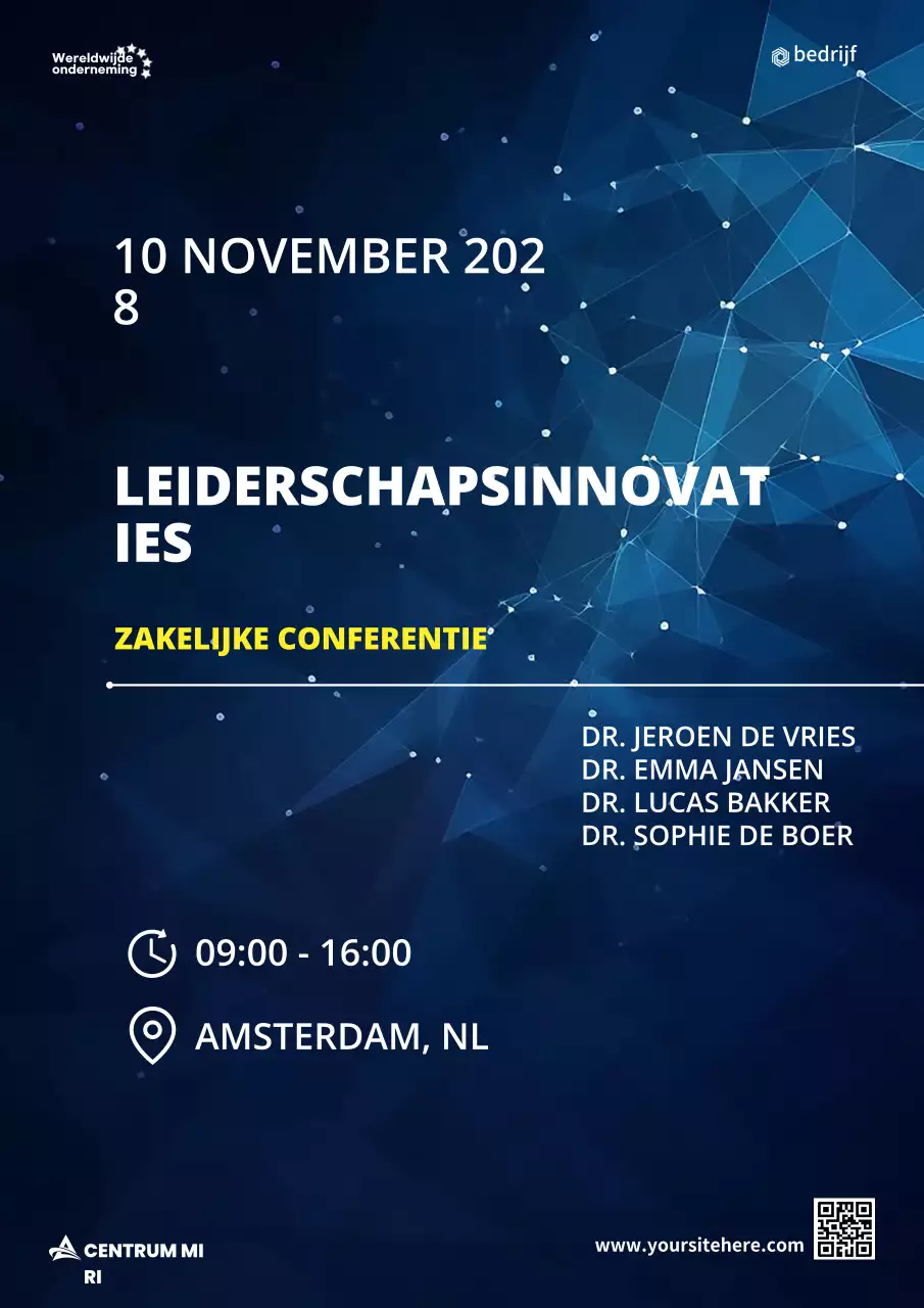 aankondiging blauw modern leiderschapsevenement