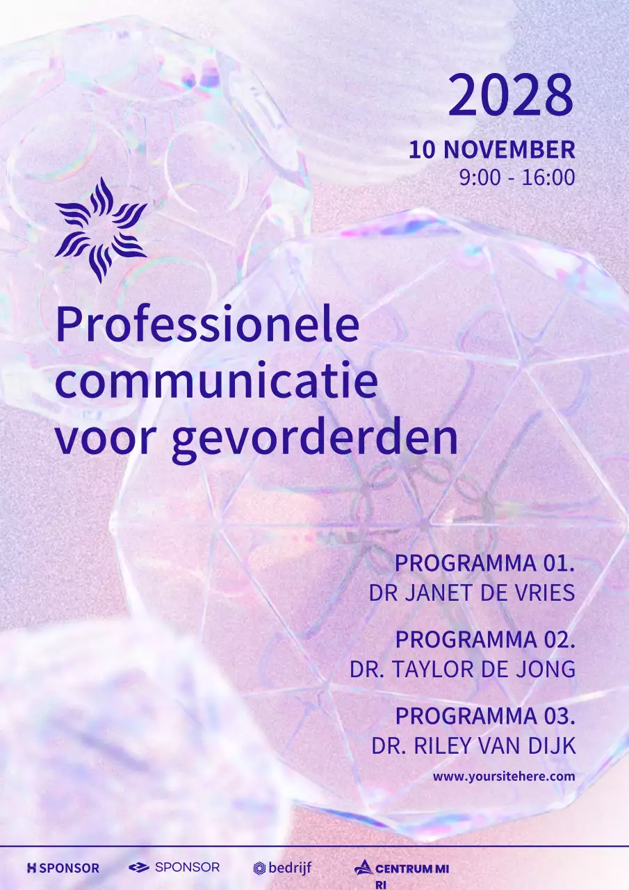 paars modern communicatie-evenement