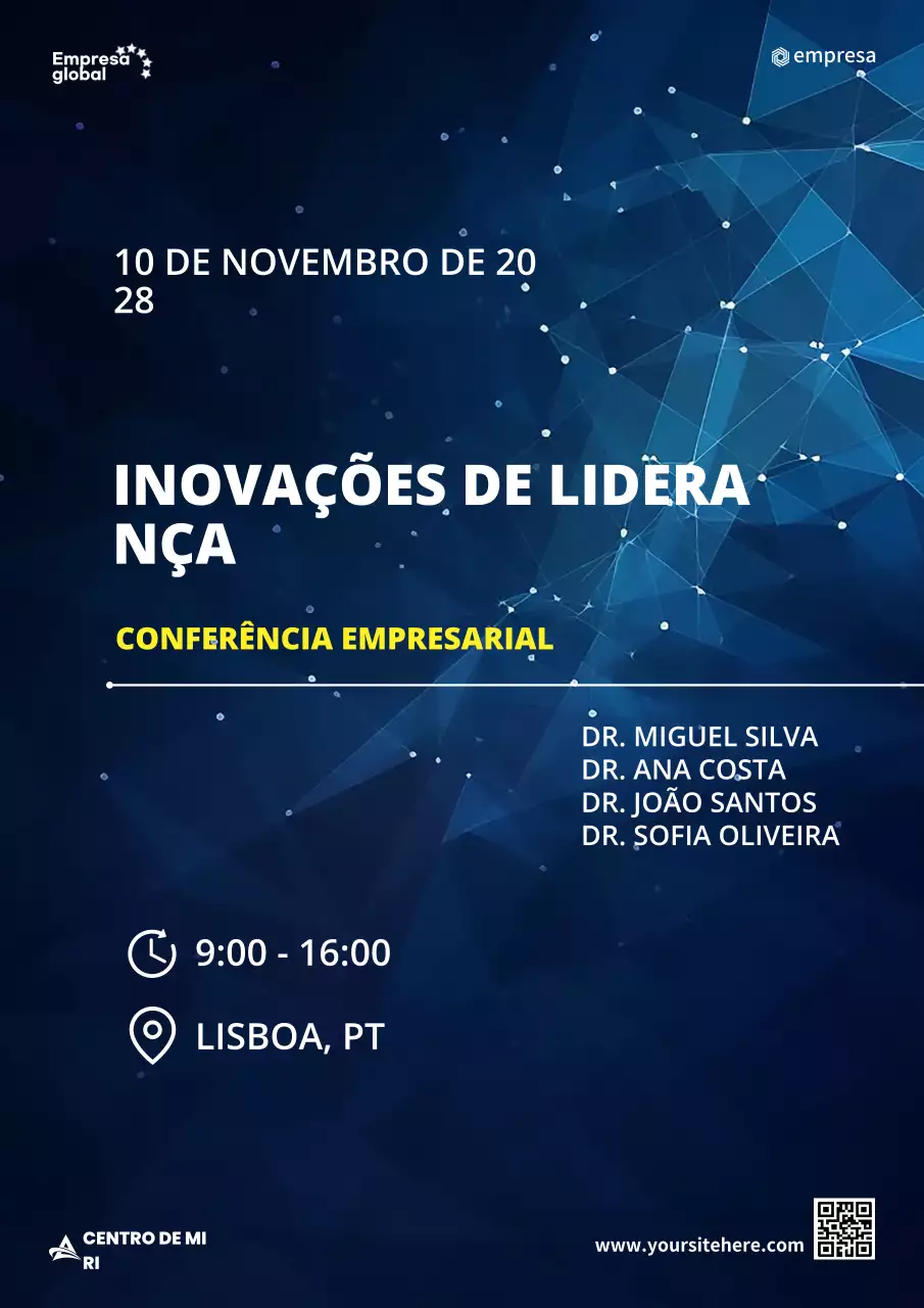 anúncio do evento blue modern leadership