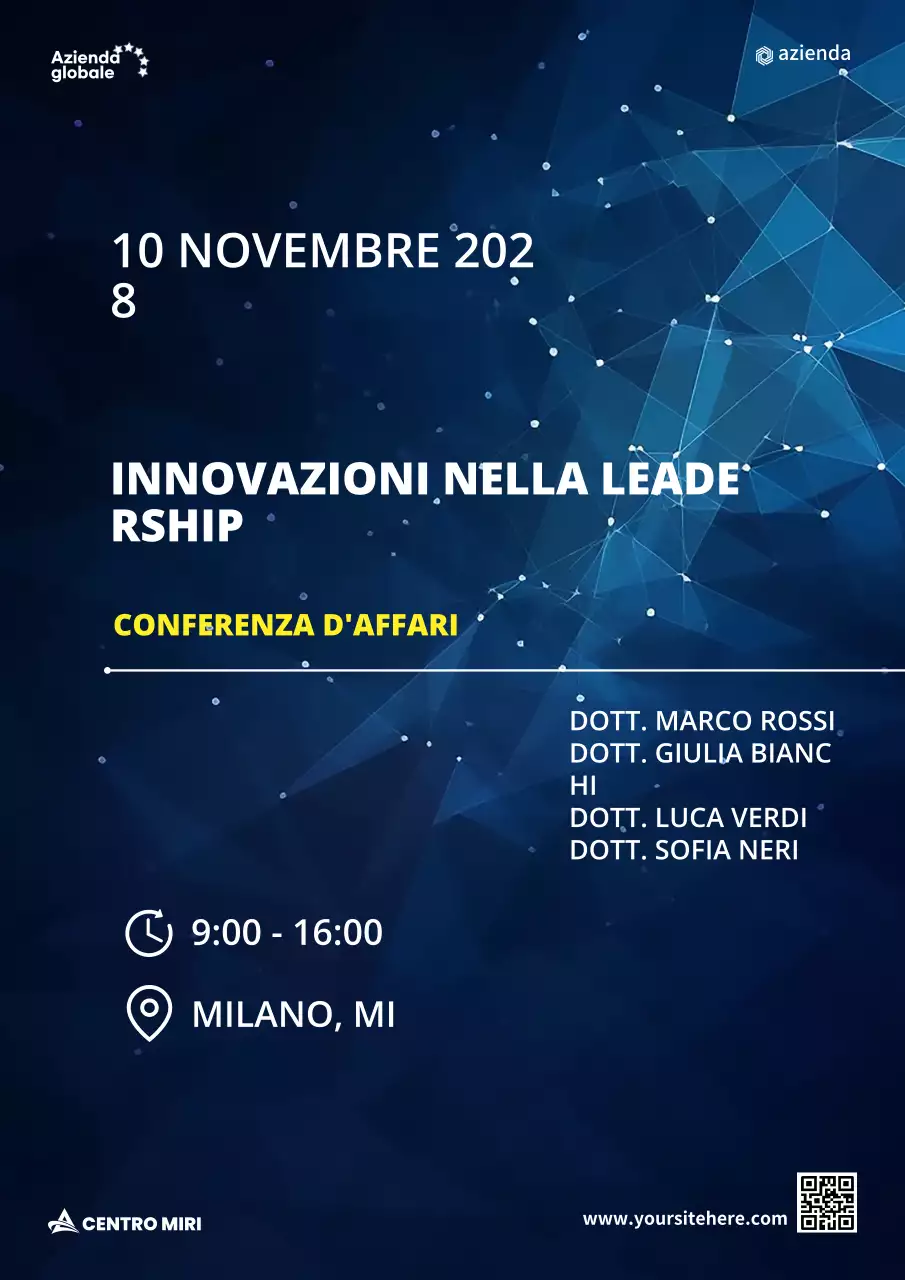 annuncio dell'evento leadership blu moderna
