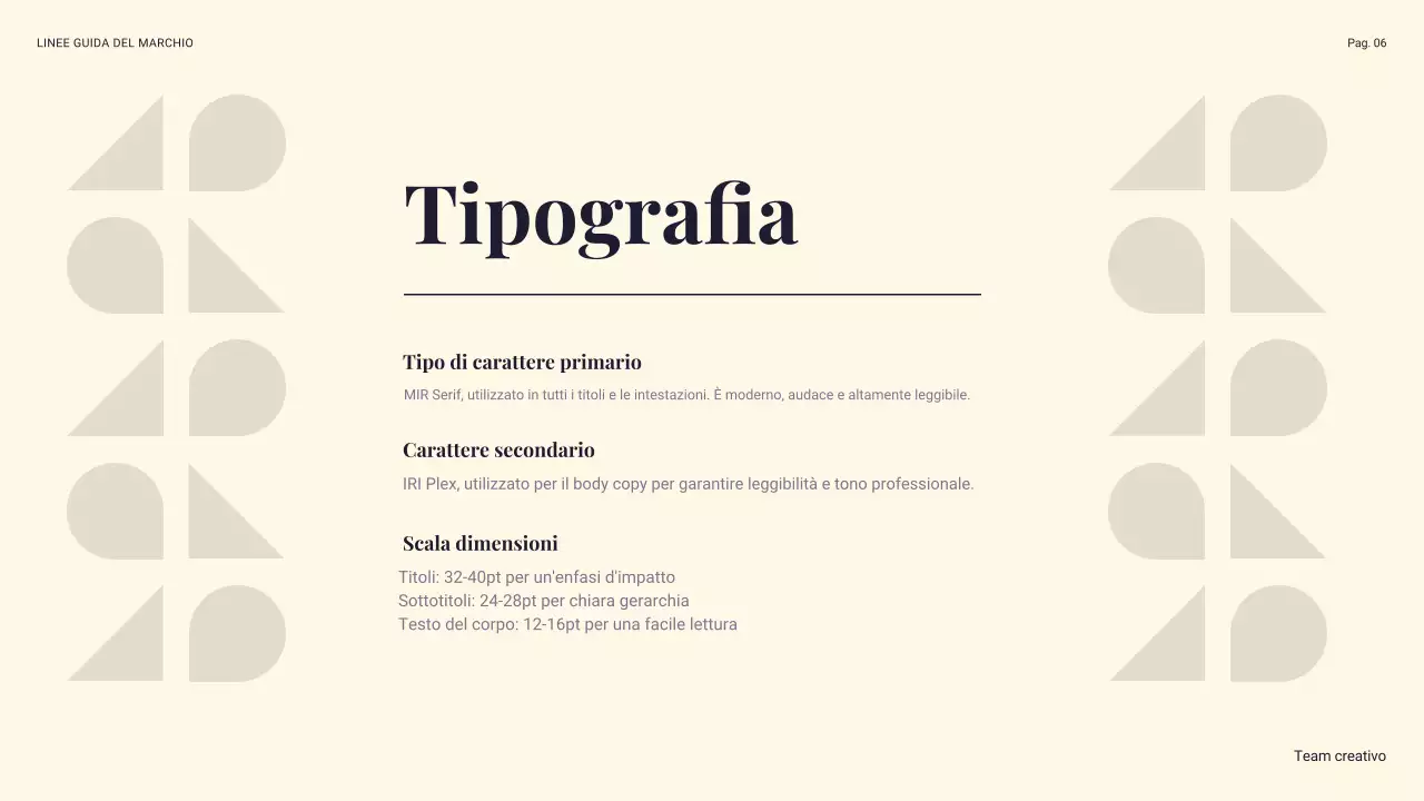 linea guida del marchio moderno della marina