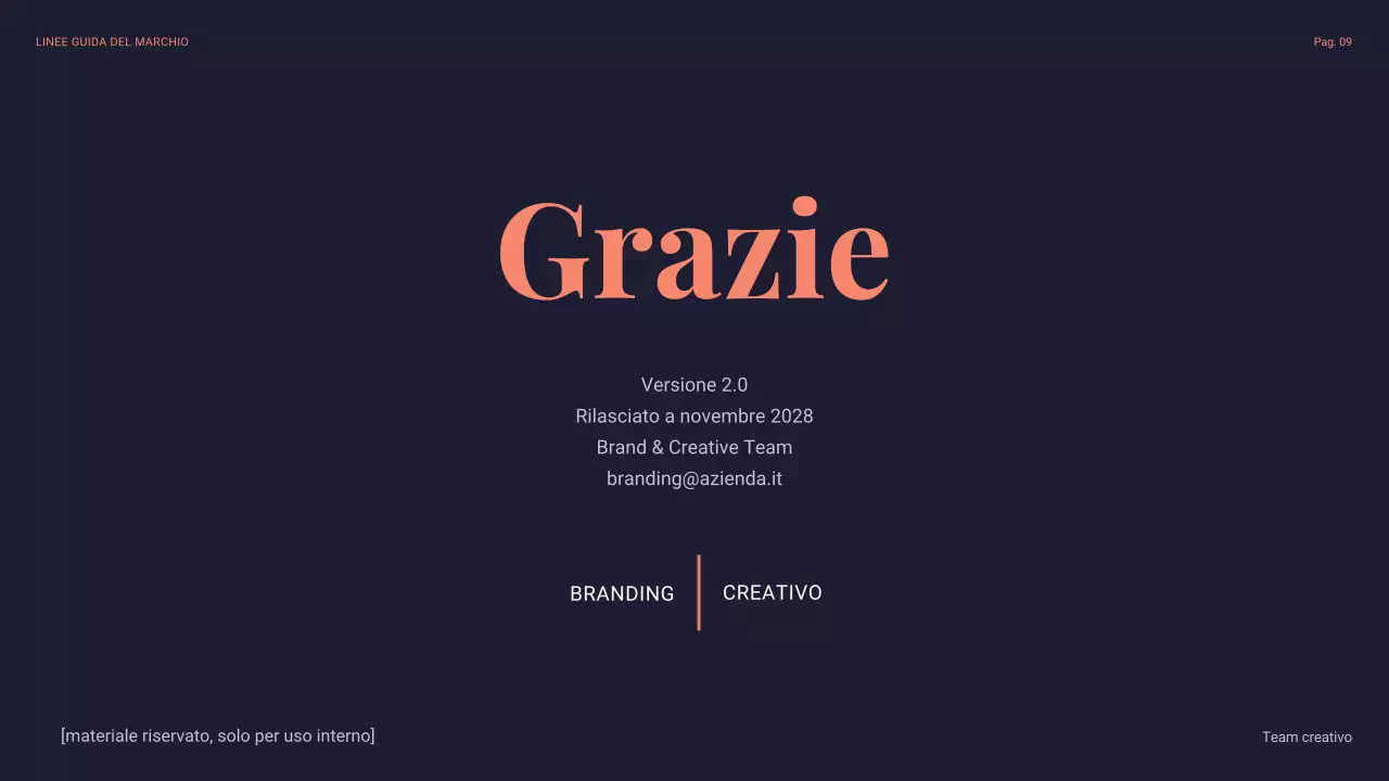 linea guida del marchio moderno della marina