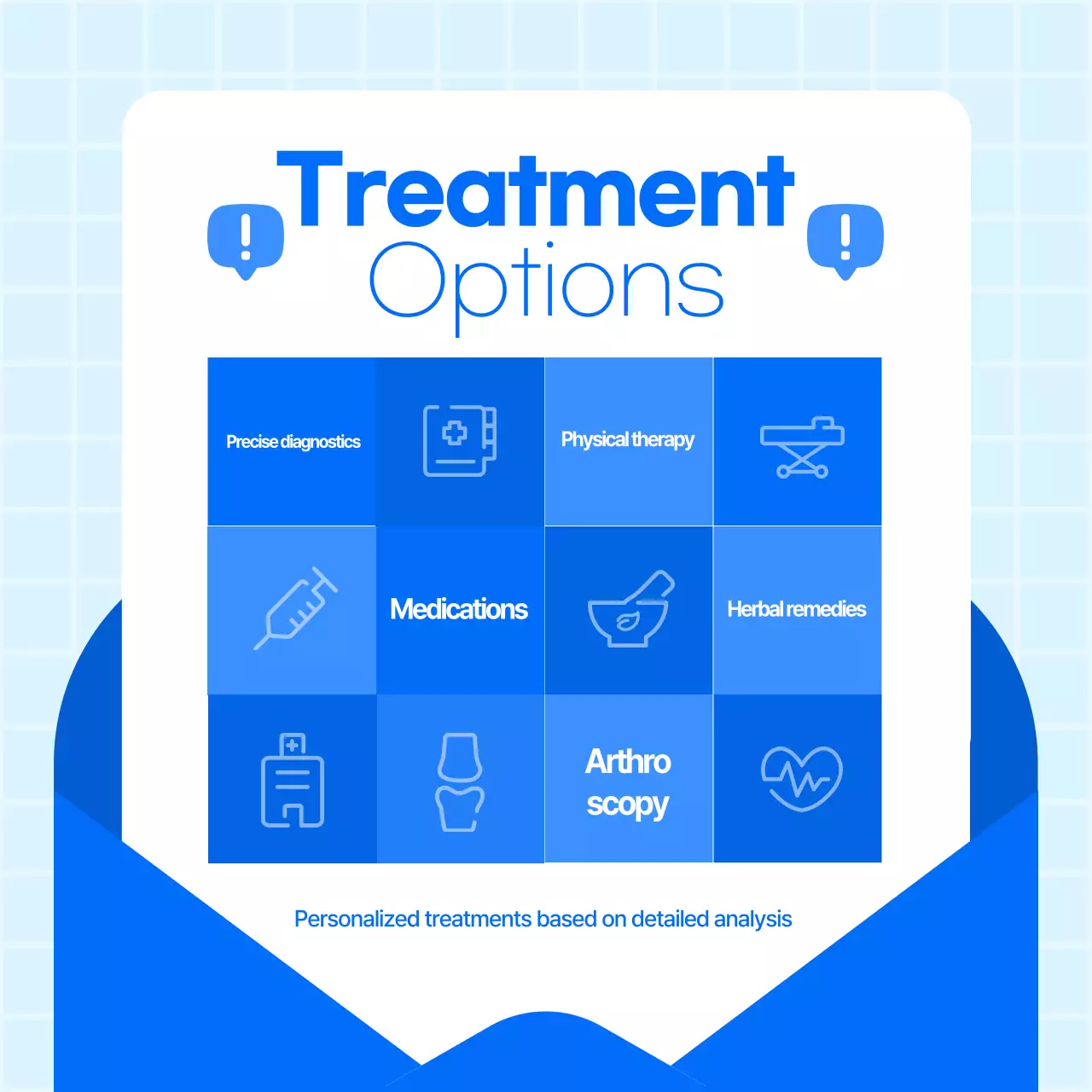 Carrossel de informações sobre saúde moderna azul no Instagram