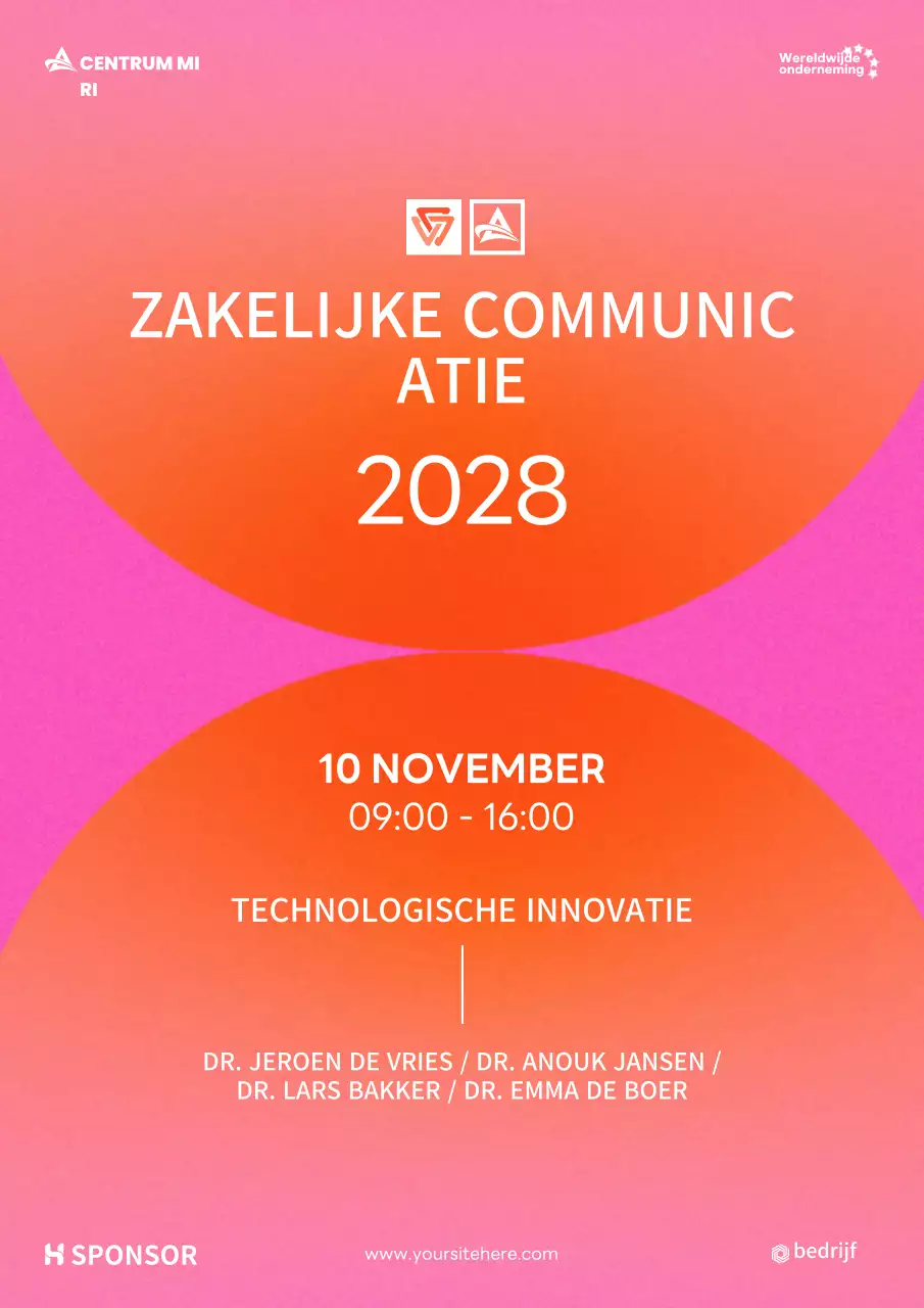 promotie oranje modern bedrijfsevenement