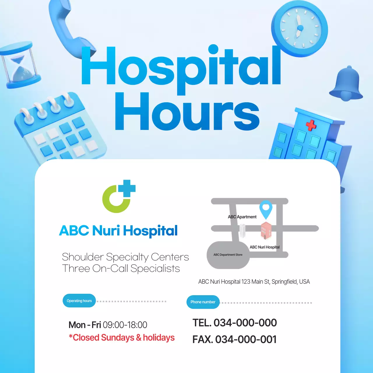 Carrossel de informações sobre saúde moderna azul no Instagram