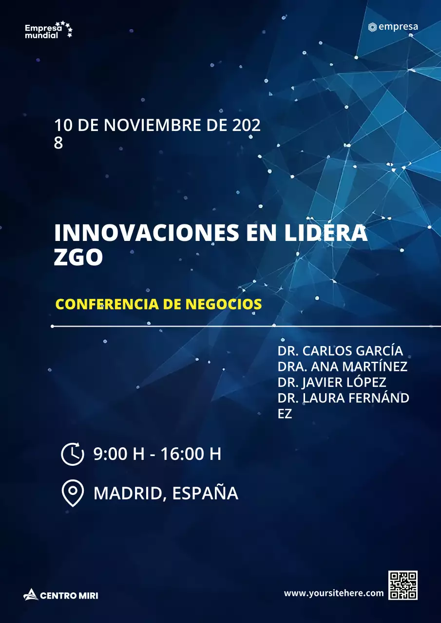 anuncio del acontecimiento blue modern leadership