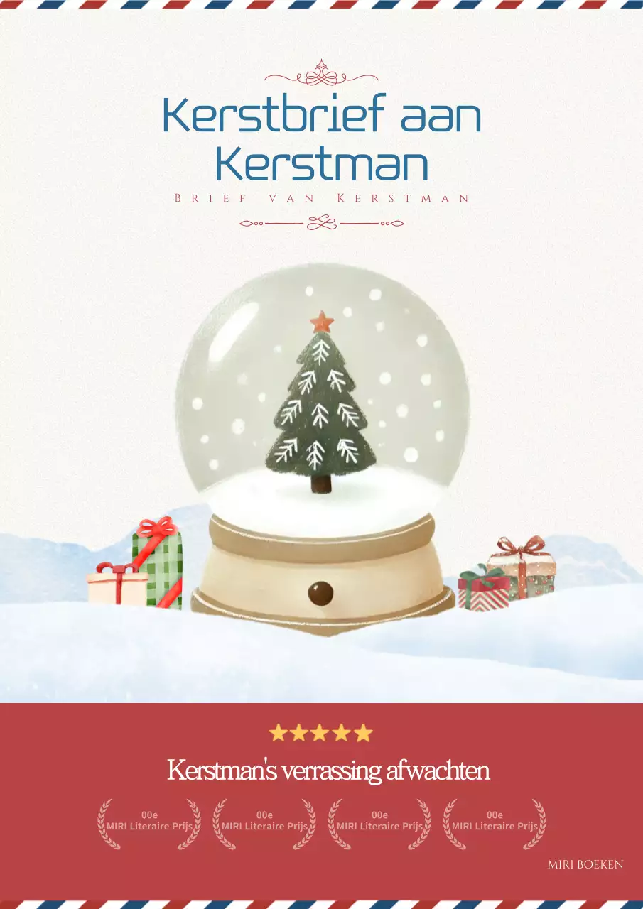 Gezellige kerstkaart in beige