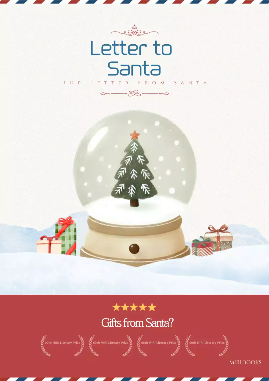 Beige Vintage Christmas Letter Book Cover