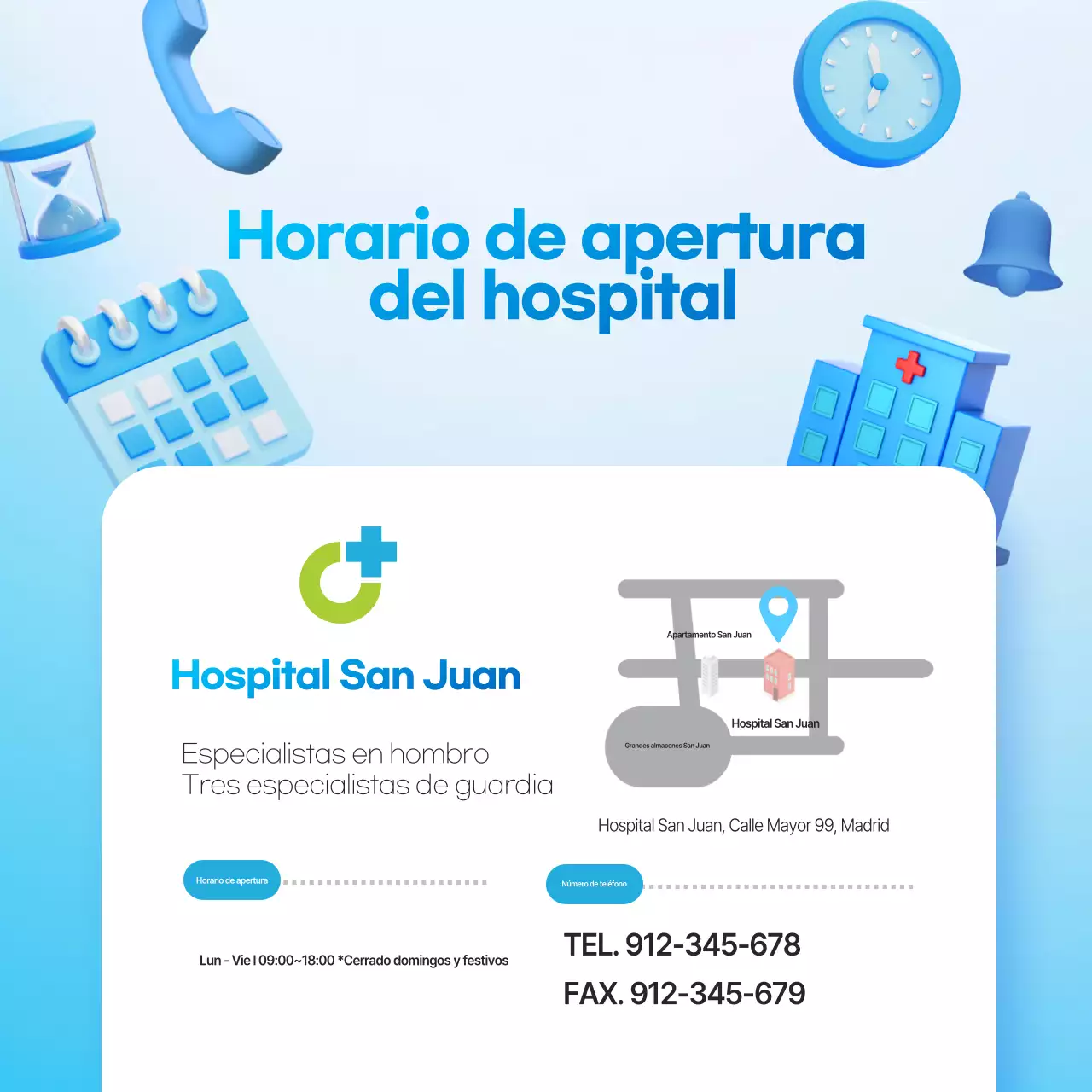 Información sanitaria Blue Modern