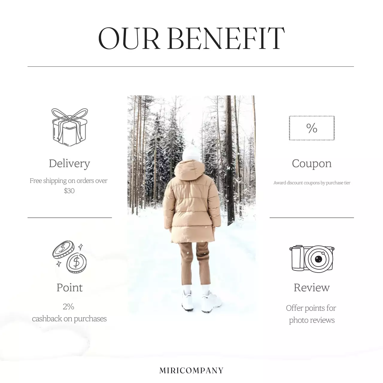 Carrossel de promoção de inverno elegante e branco no Instagram