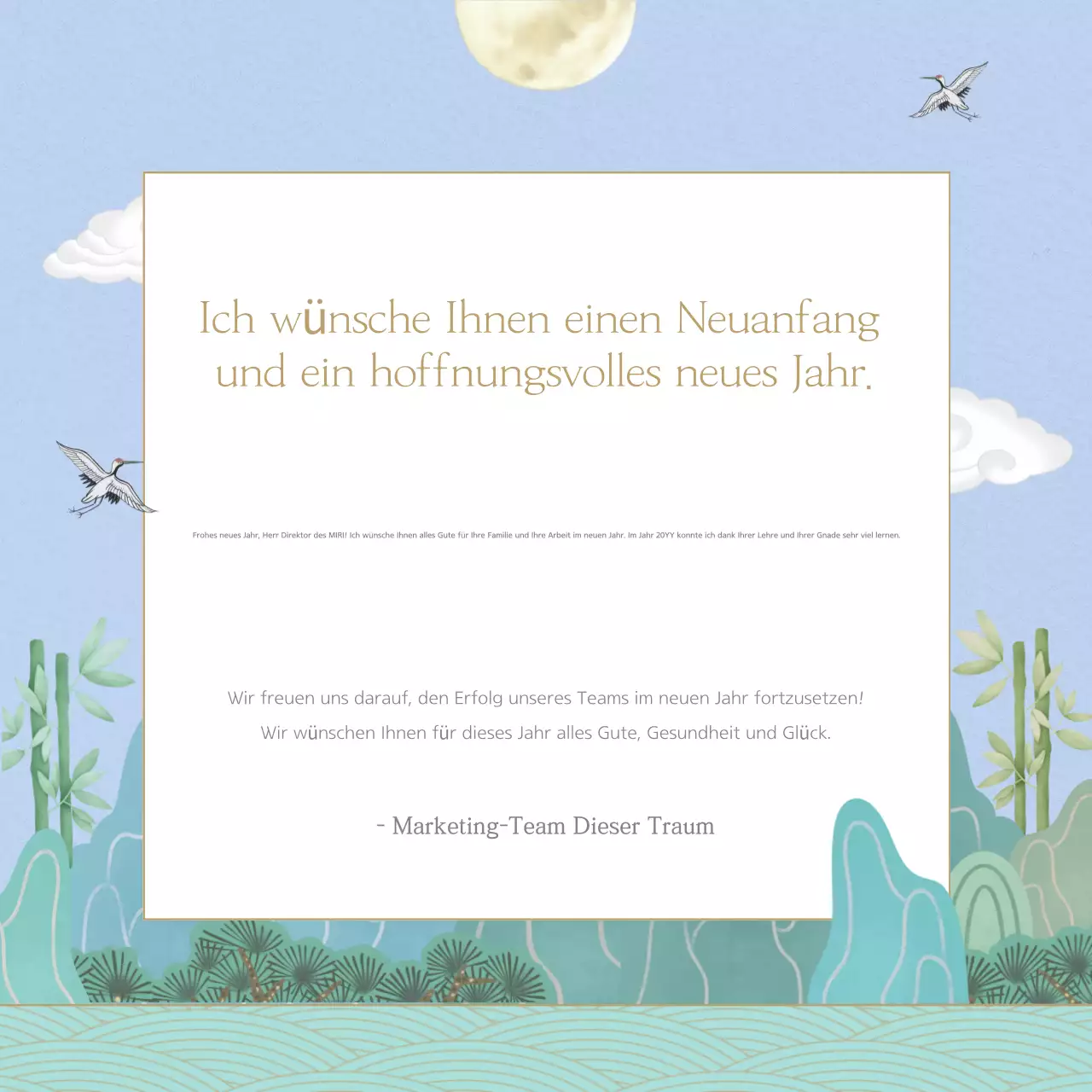 Eine Sammlung traditioneller Urlaubsgrüße in abstrakter Form