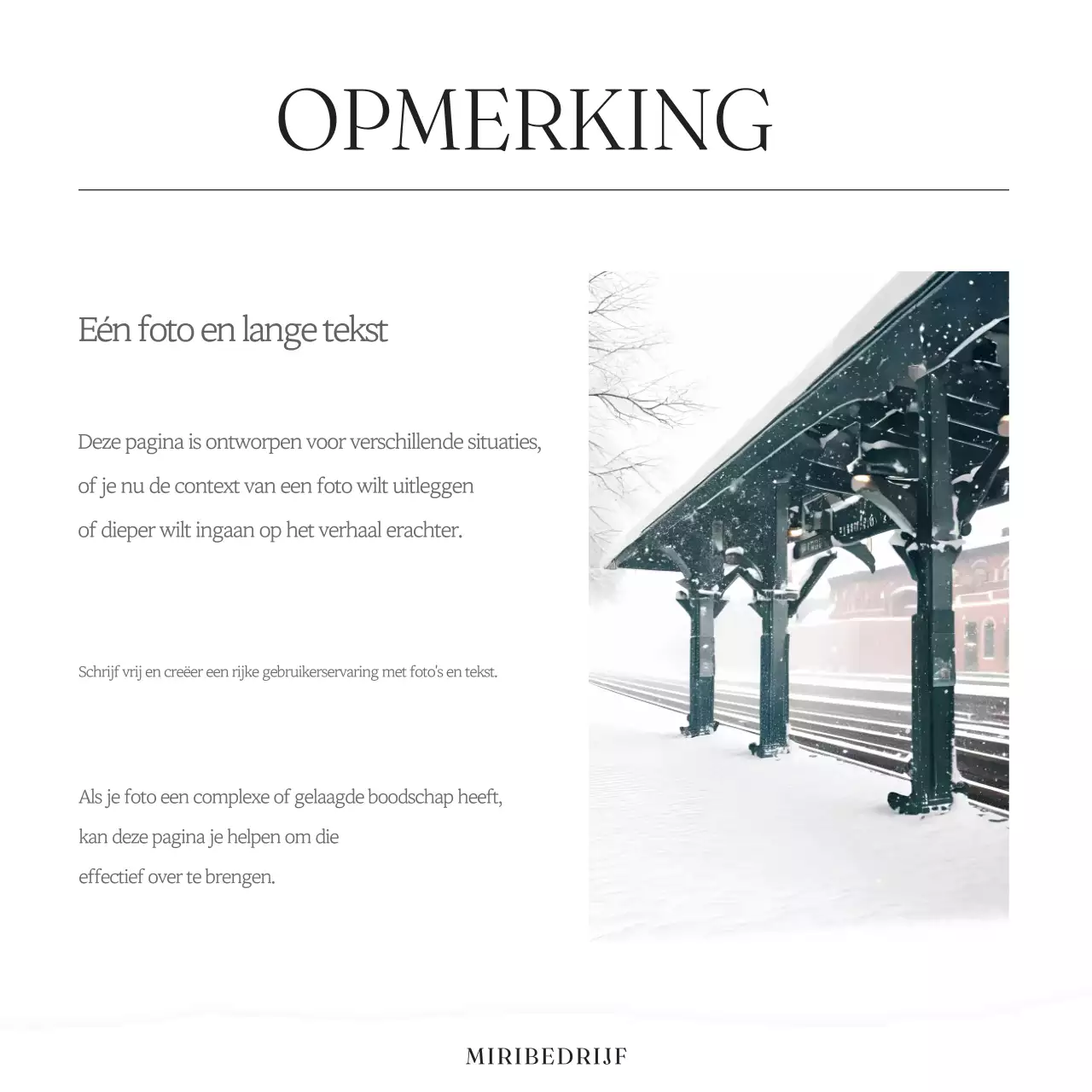 Minimalistische winter merk marketing advertentie in wit