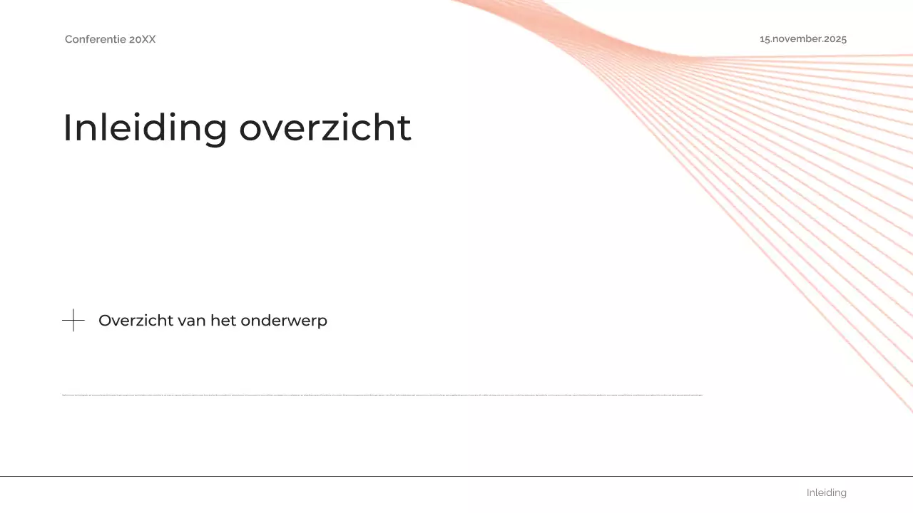 oranje samenvatting aankondiging toekomstige conferentie