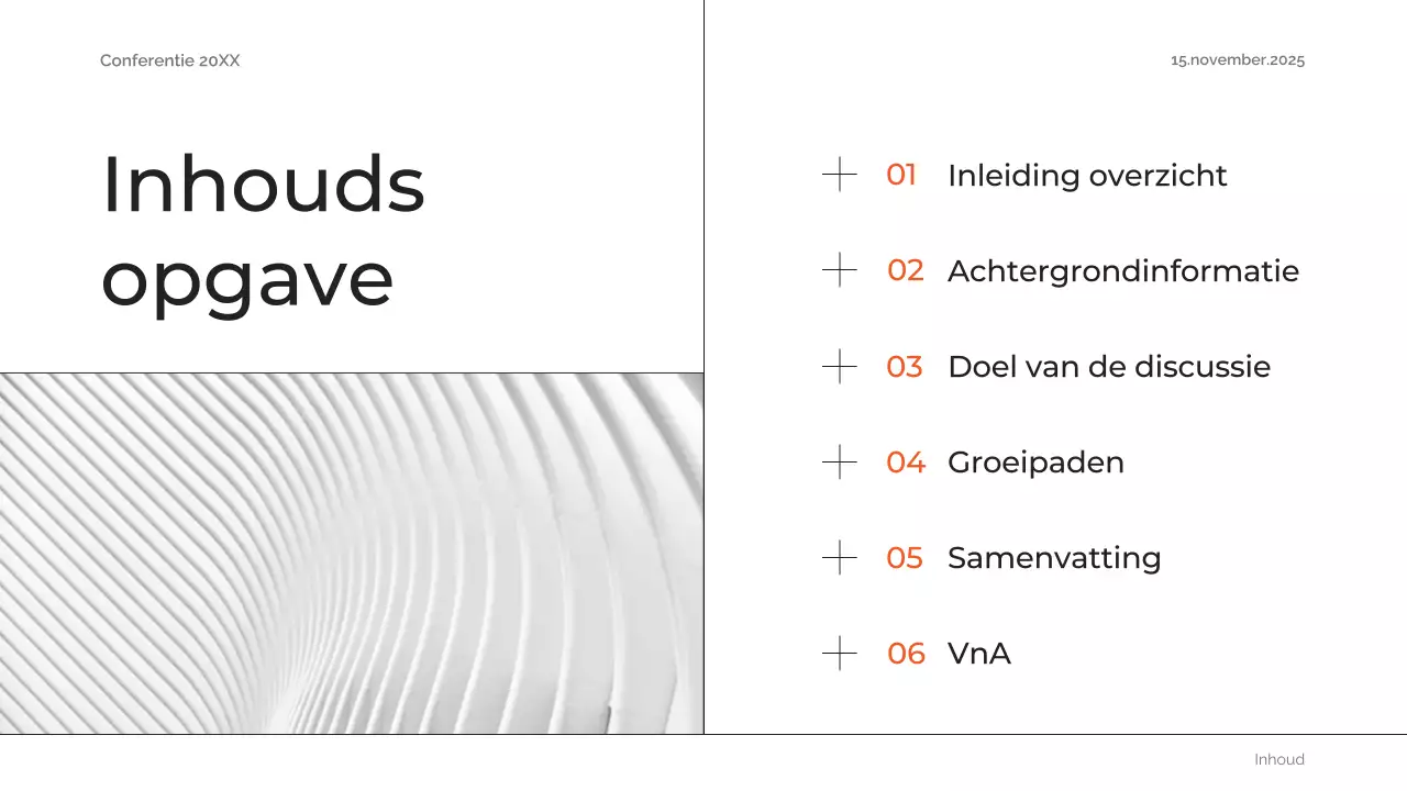 oranje samenvatting aankondiging toekomstige conferentie