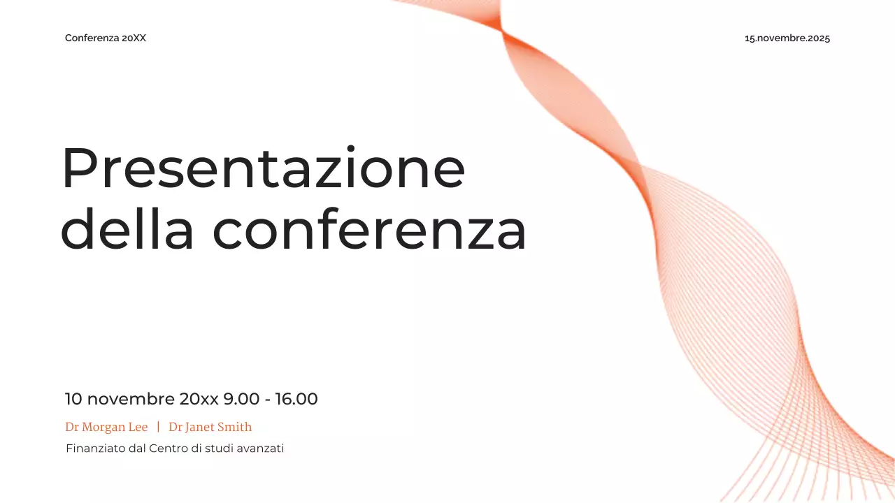 abstract arancione annuncio conferenza futura