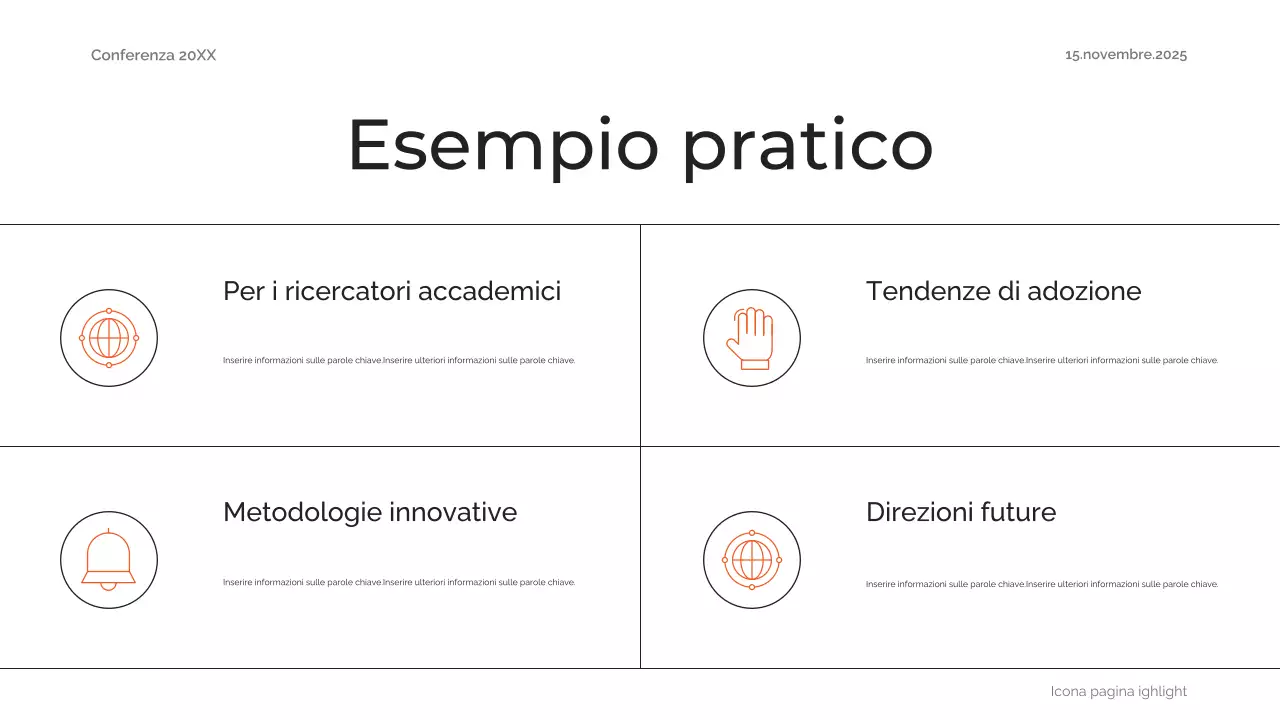 abstract arancione annuncio conferenza futura