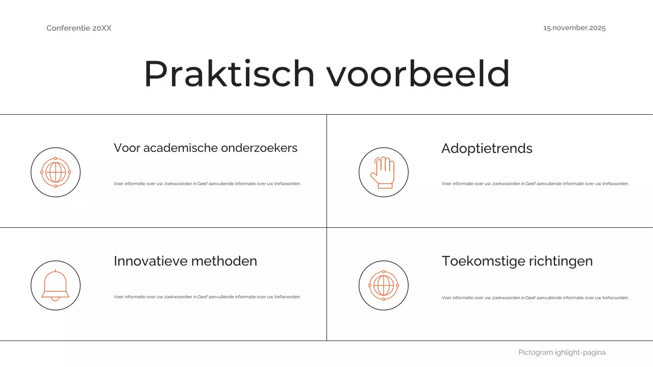 oranje samenvatting aankondiging toekomstige conferentie