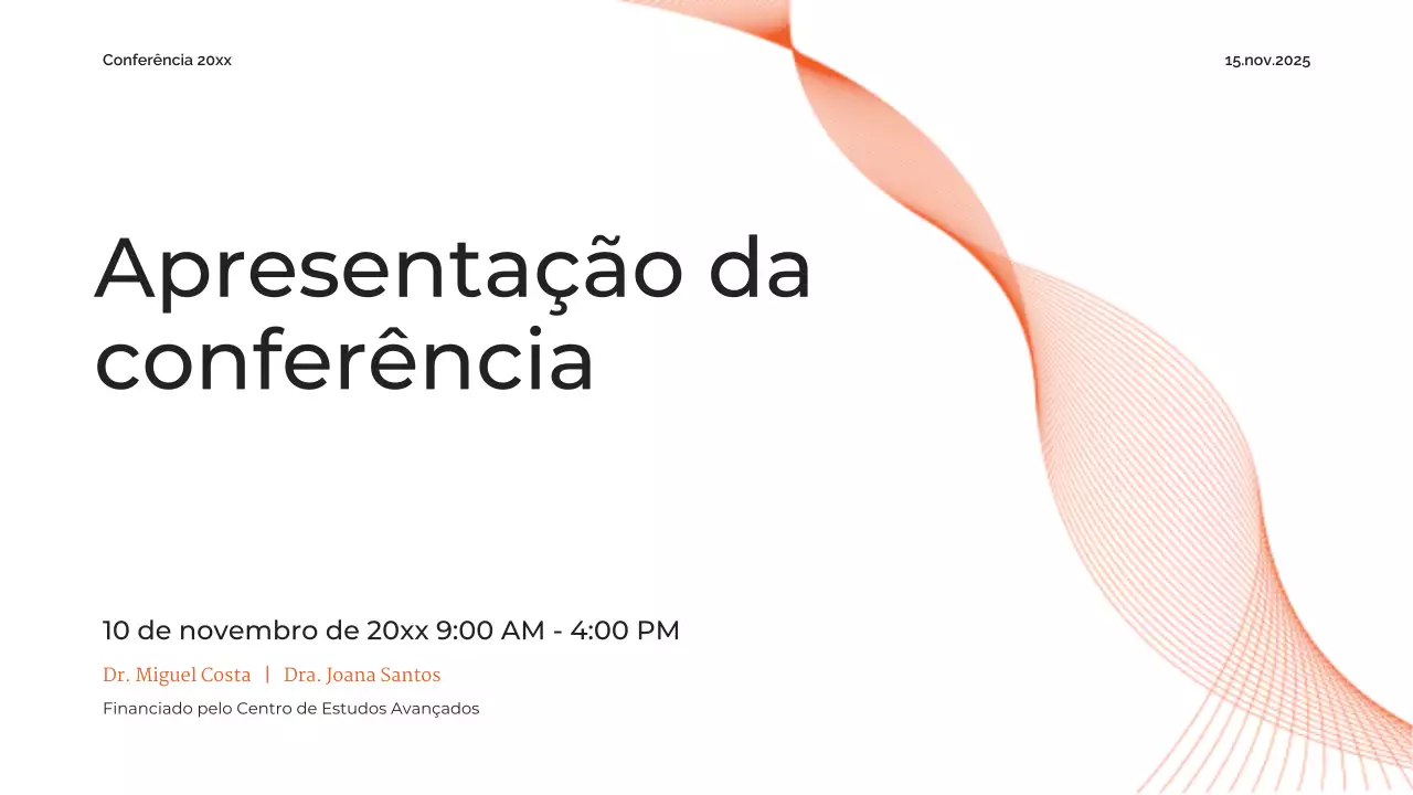 resumo laranja futuro anúncio de conferência