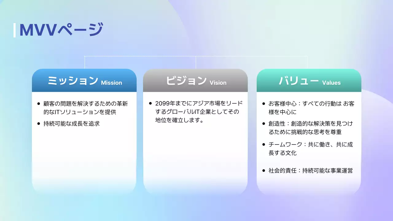 青 モダン 会社紹介 資料 プレゼンテーション