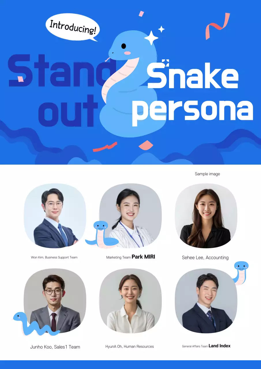 Poster giới thiệu đội Blue Modern