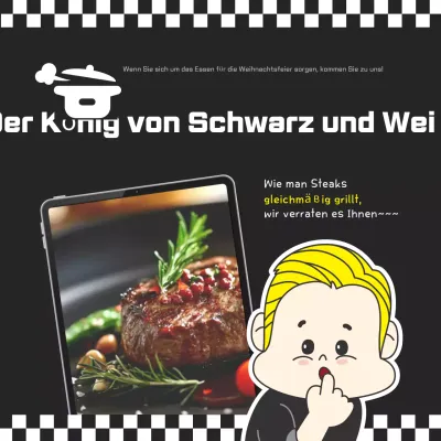 Schwarze Retro-Kochanzeige