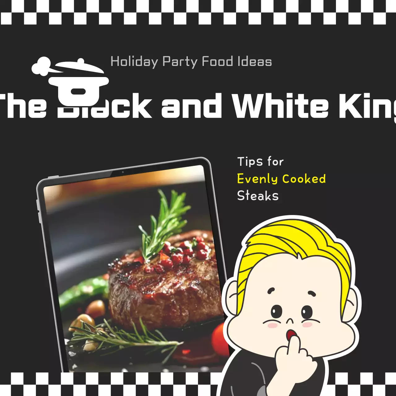 Bài đăng trên mạng xã hội hướng dẫn ẩm thực cổ điển đen