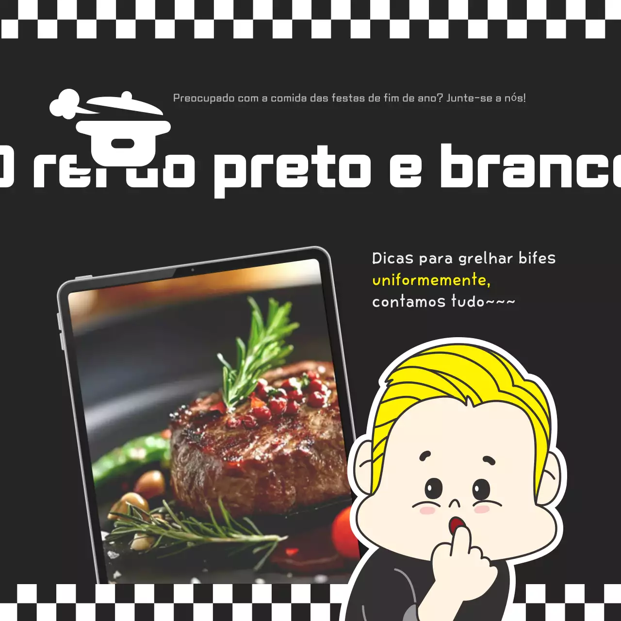 Anúncio de cozinha retro preto