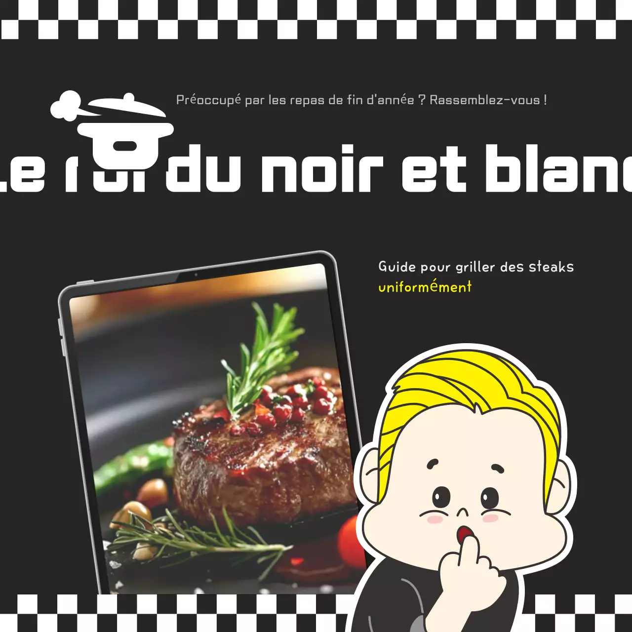 Publicité rétro noire pour la cuisine
