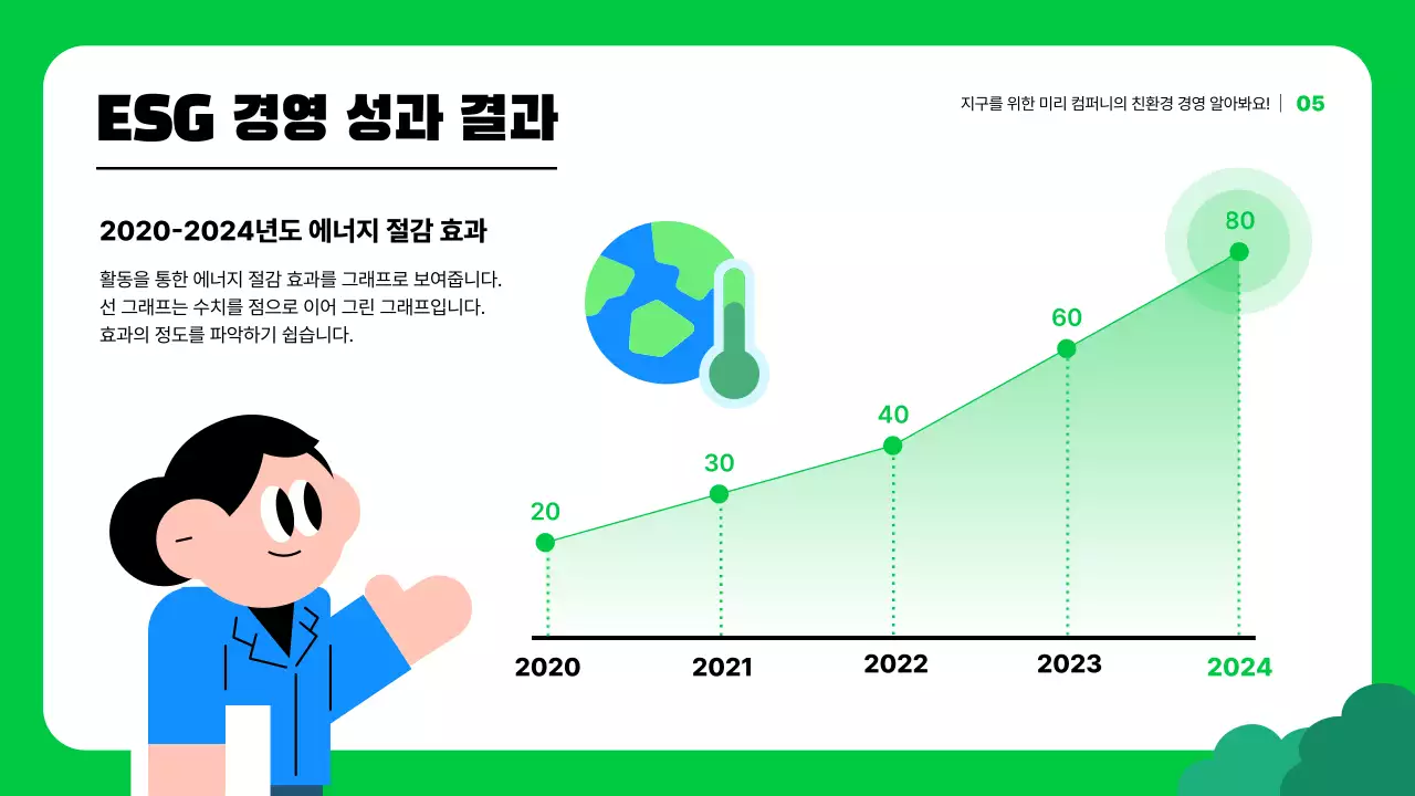 초록 아기자기한 환경 캠페인