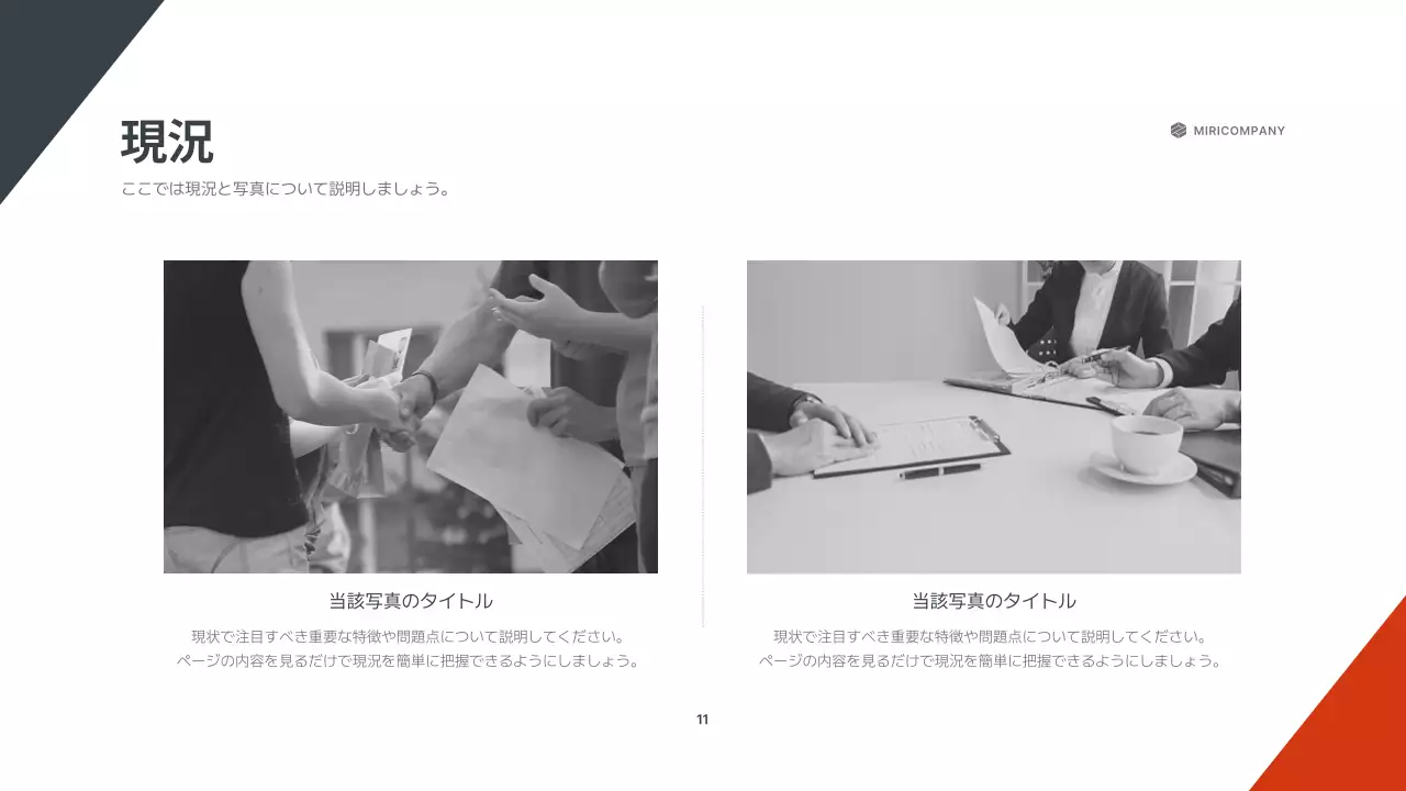 オレンジ モダン ビジネス プレゼンテーション