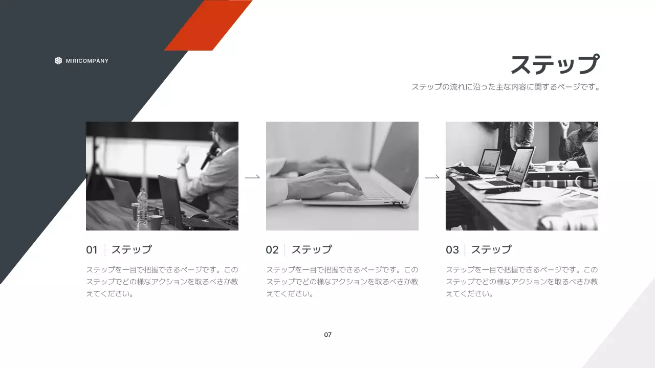 オレンジ モダン ビジネス プレゼンテーション