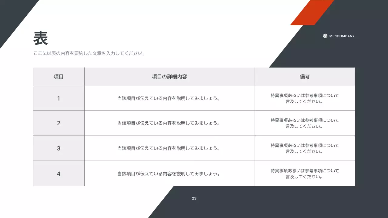 オレンジ モダン ビジネス プレゼンテーション